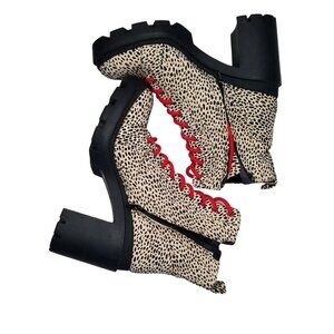 Clog Spotted platform heel boots size 9.5